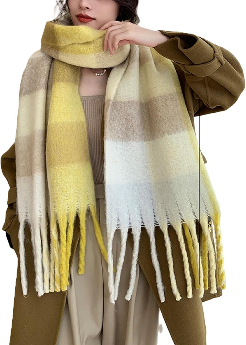 Wander Agio Winter Women Warm Scarf Long Shawl Large Scarves Cold Weather Thick Blanket Scarfs Colorful Plaid - Image 1